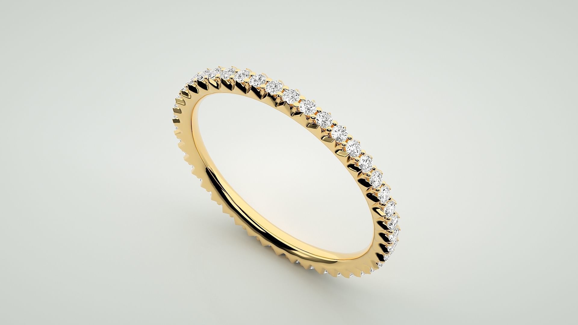 Eternity Band Diamond Ring 3dm stl render detail 3D print model_9