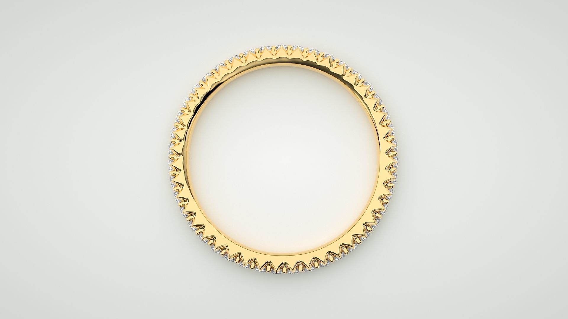 Eternity Band Diamond Ring 3dm stl render detail 3D print model_8