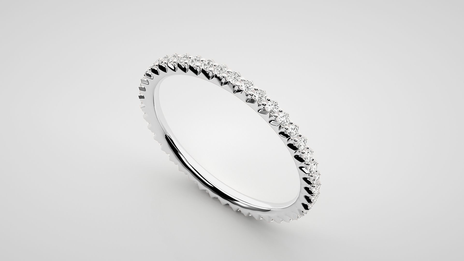 Eternity Band Diamond Ring 3dm stl render detail 3D print model_6