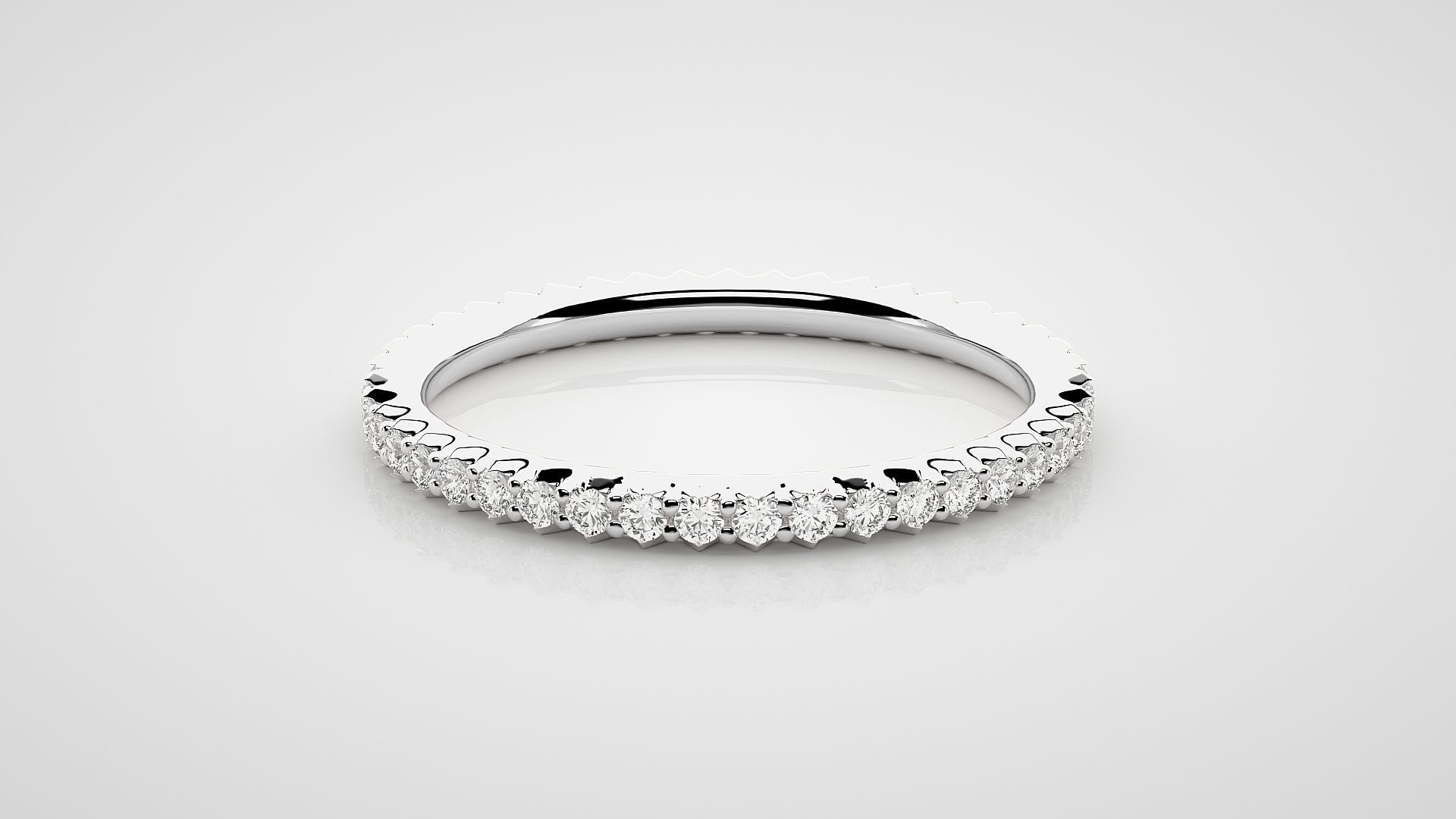 Eternity Band Diamond Ring 3dm stl render detail 3D print model_4