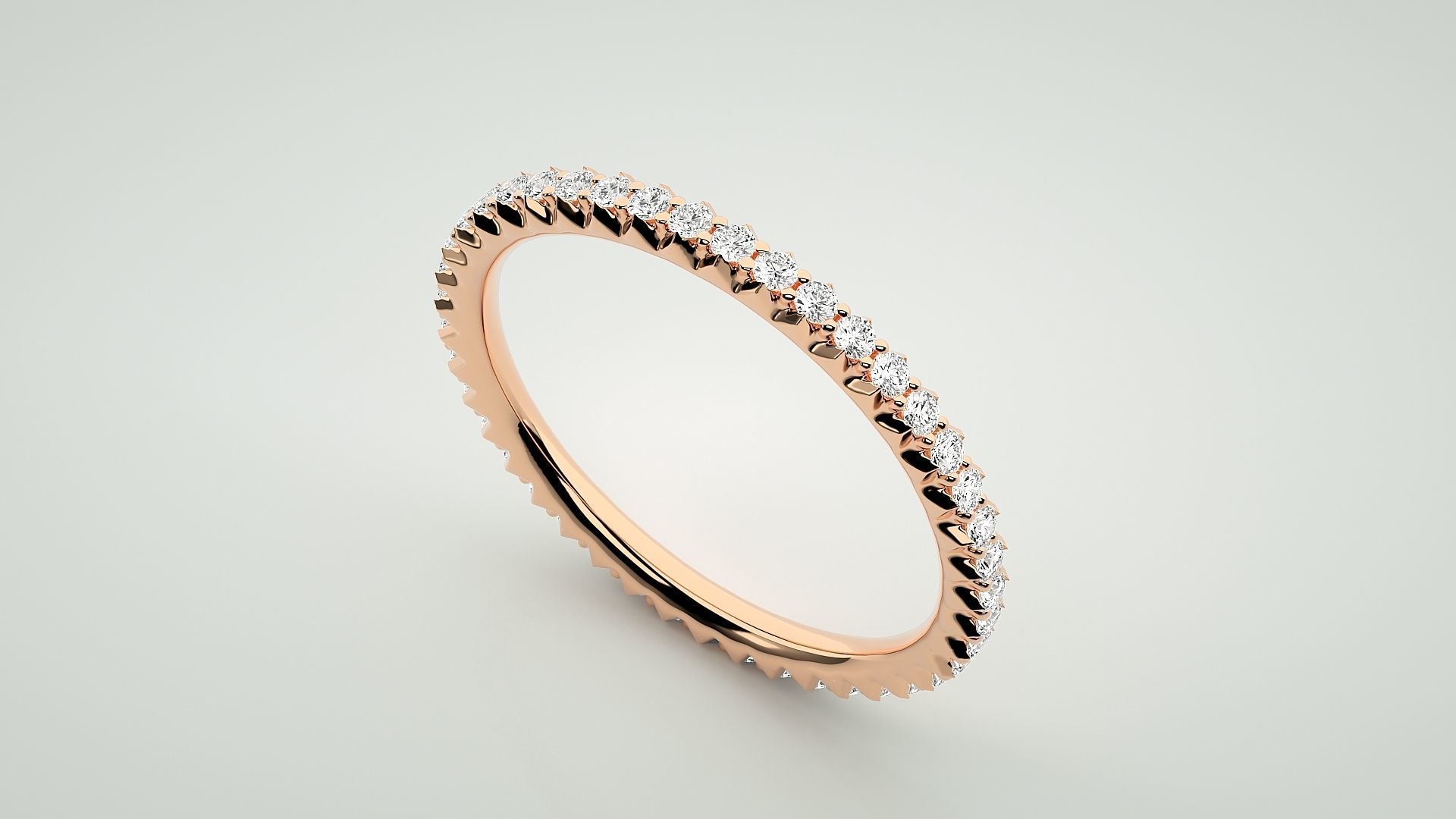 Eternity Band Diamond Ring 3dm stl render detail 3D print model_2