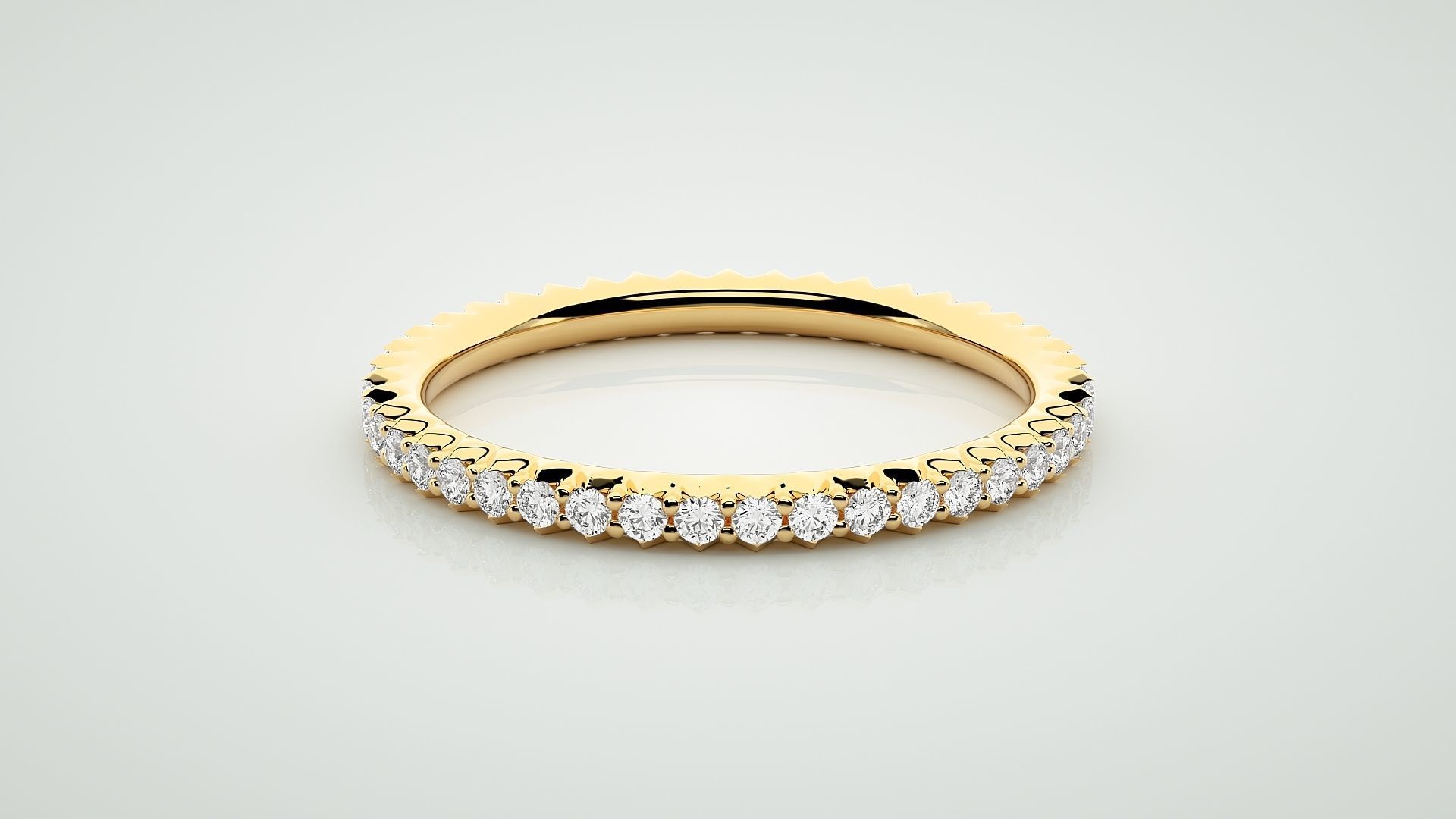 Eternity Band Diamond Ring 3dm stl render detail 3D print model_7