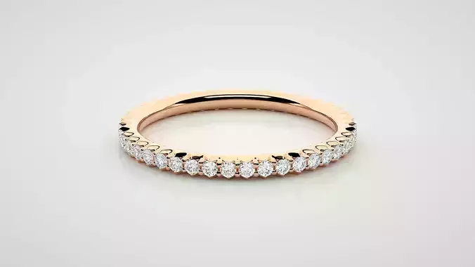Eternity Band Diamond Ring 3dm stl render detail