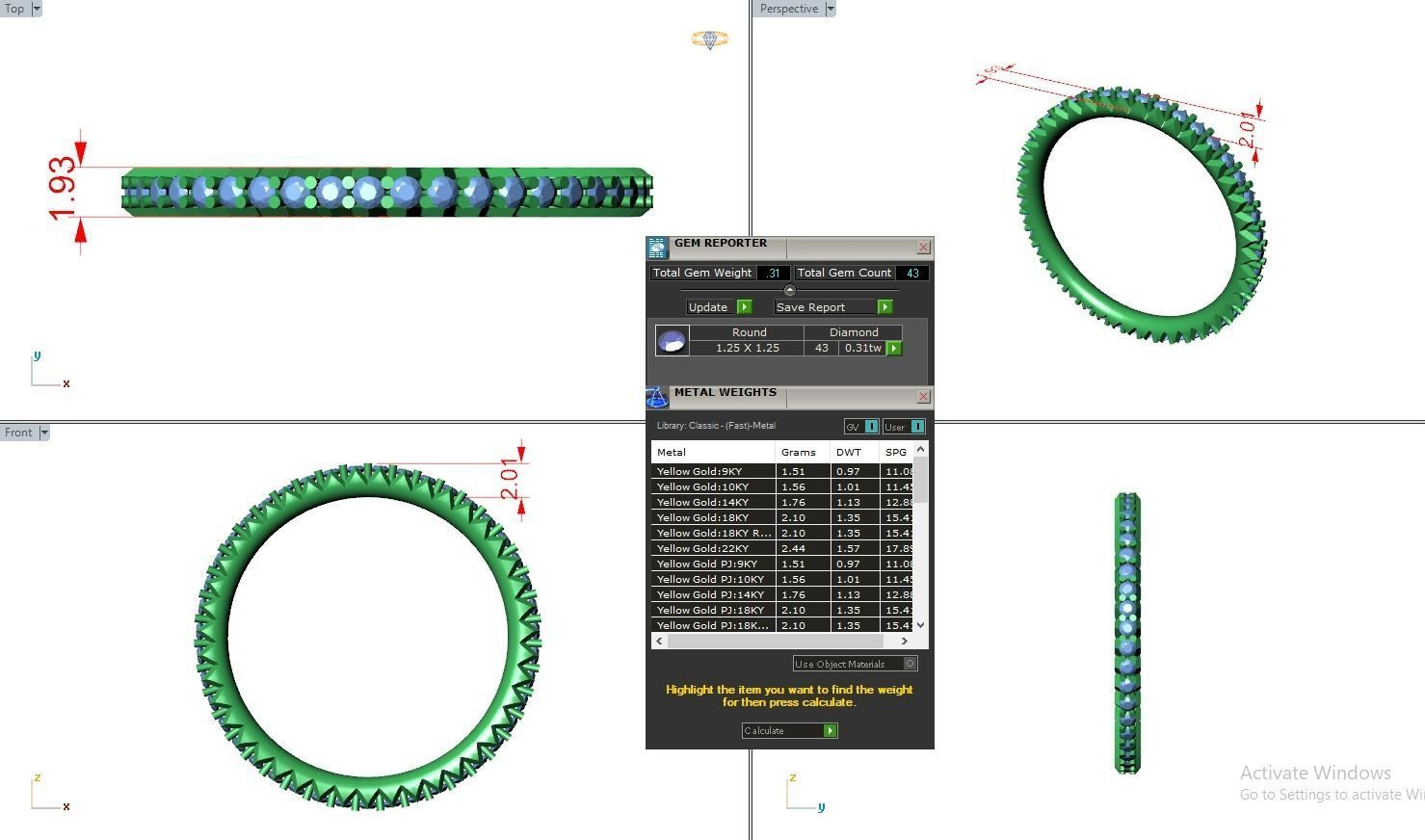 Eternity Band Diamond Ring 3dm stl render detail 3D print model_3