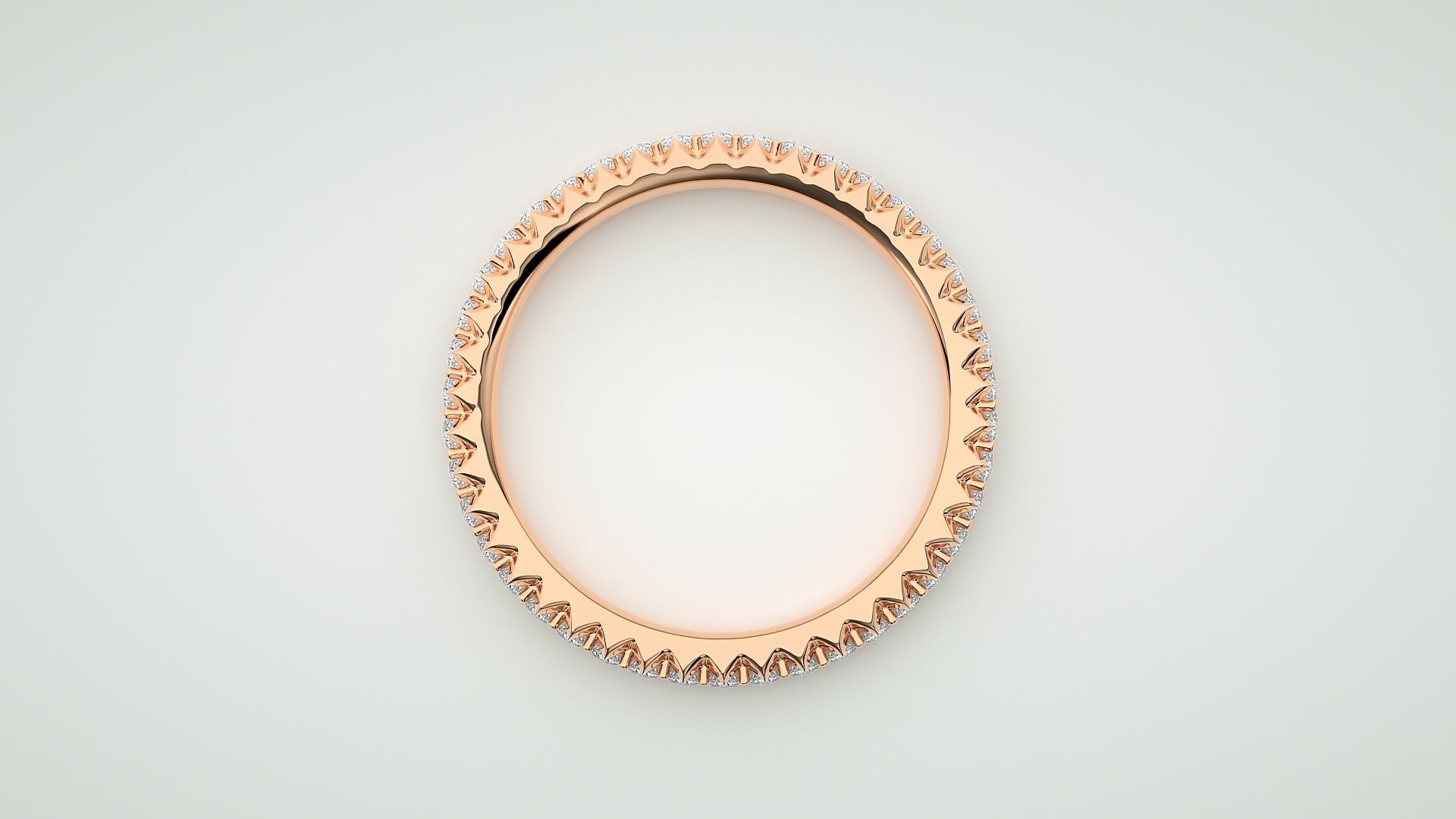 Eternity Band Diamond Ring 3dm stl render detail 3D print model_1