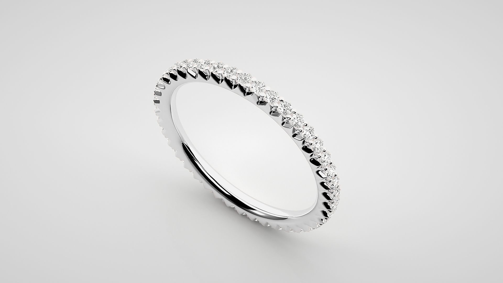 Eternity Band Diamond Ring 3dm stl render detail 3D print model_6