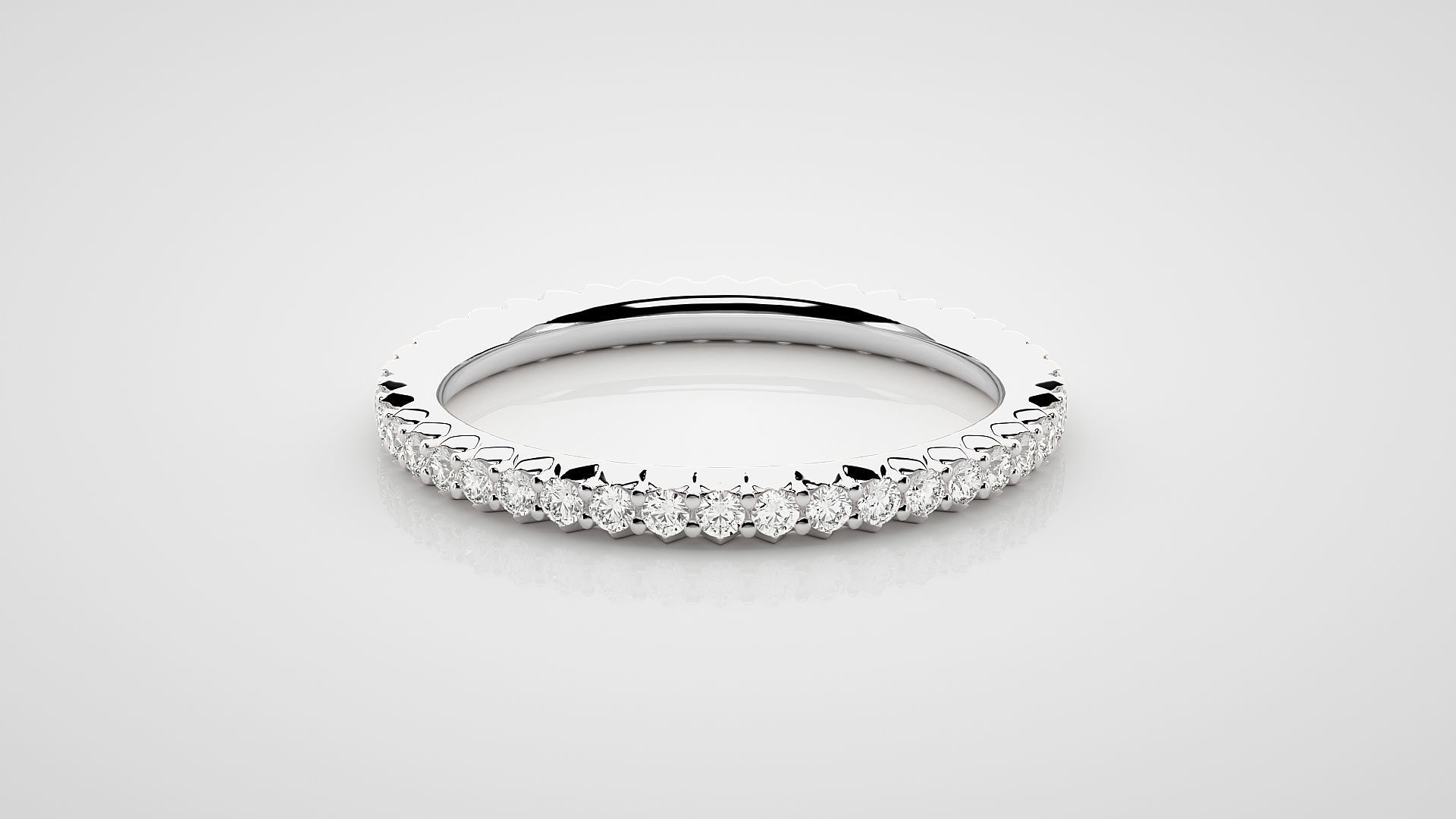 Eternity Band Diamond Ring 3dm stl render detail 3D print model_4