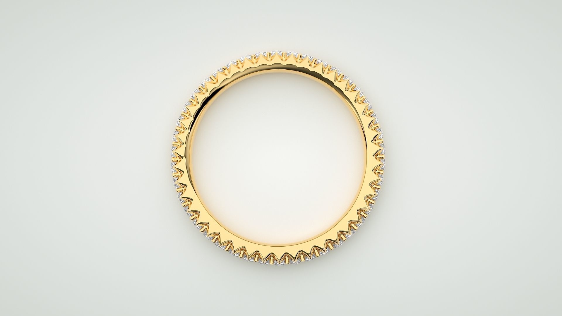 Eternity Band Diamond Ring 3dm stl render detail 3D print model_8