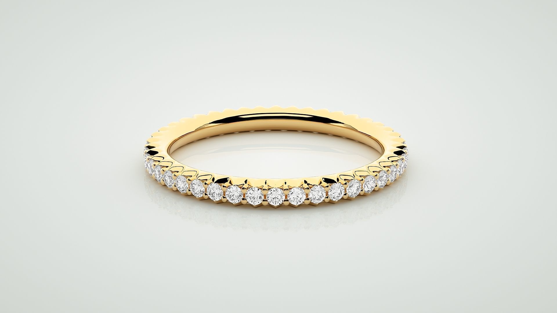 Eternity Band Diamond Ring 3dm stl render detail 3D print model_7