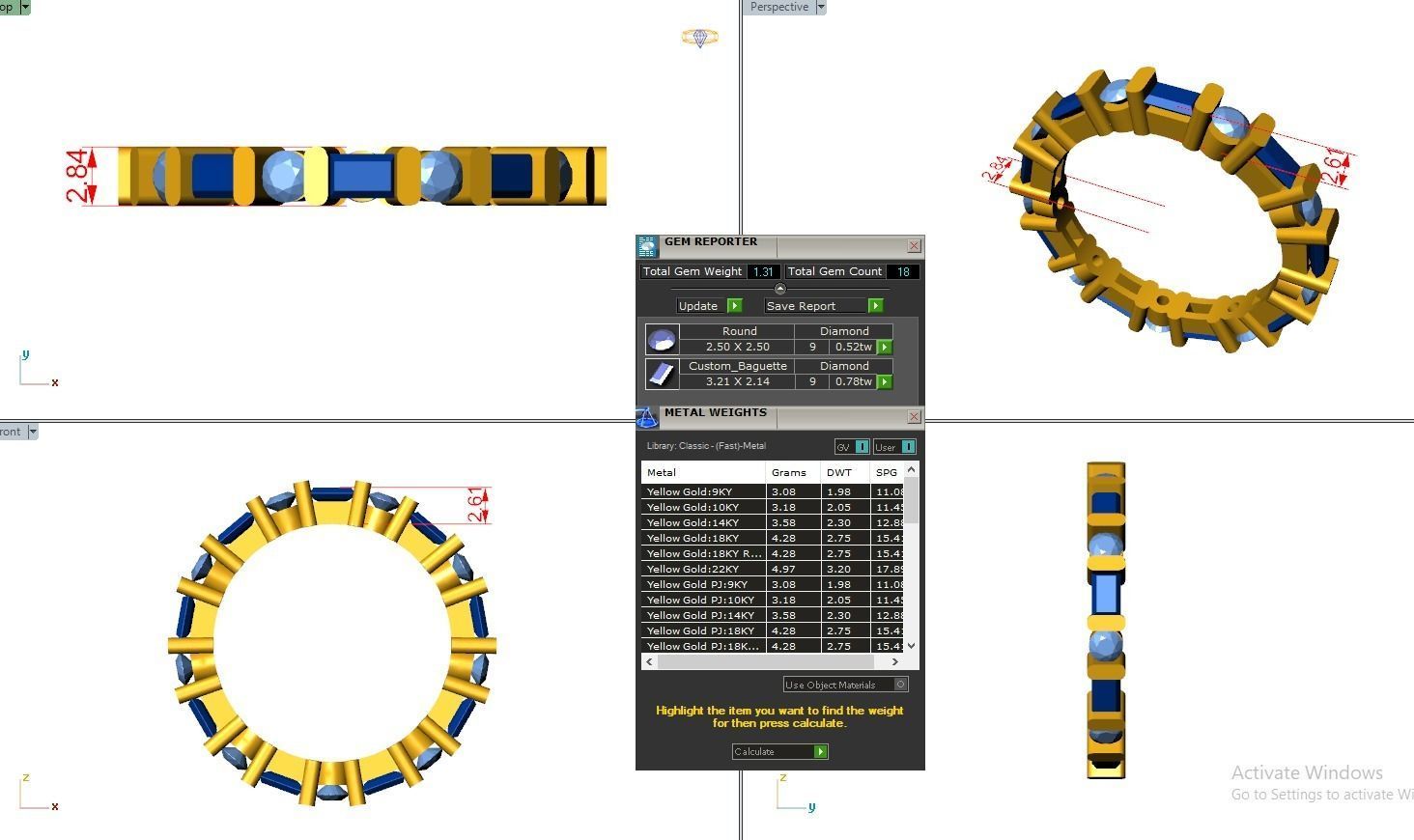 Baguette Eternity Band Diamond Ring 3dm stl render detail 3D print model_3
