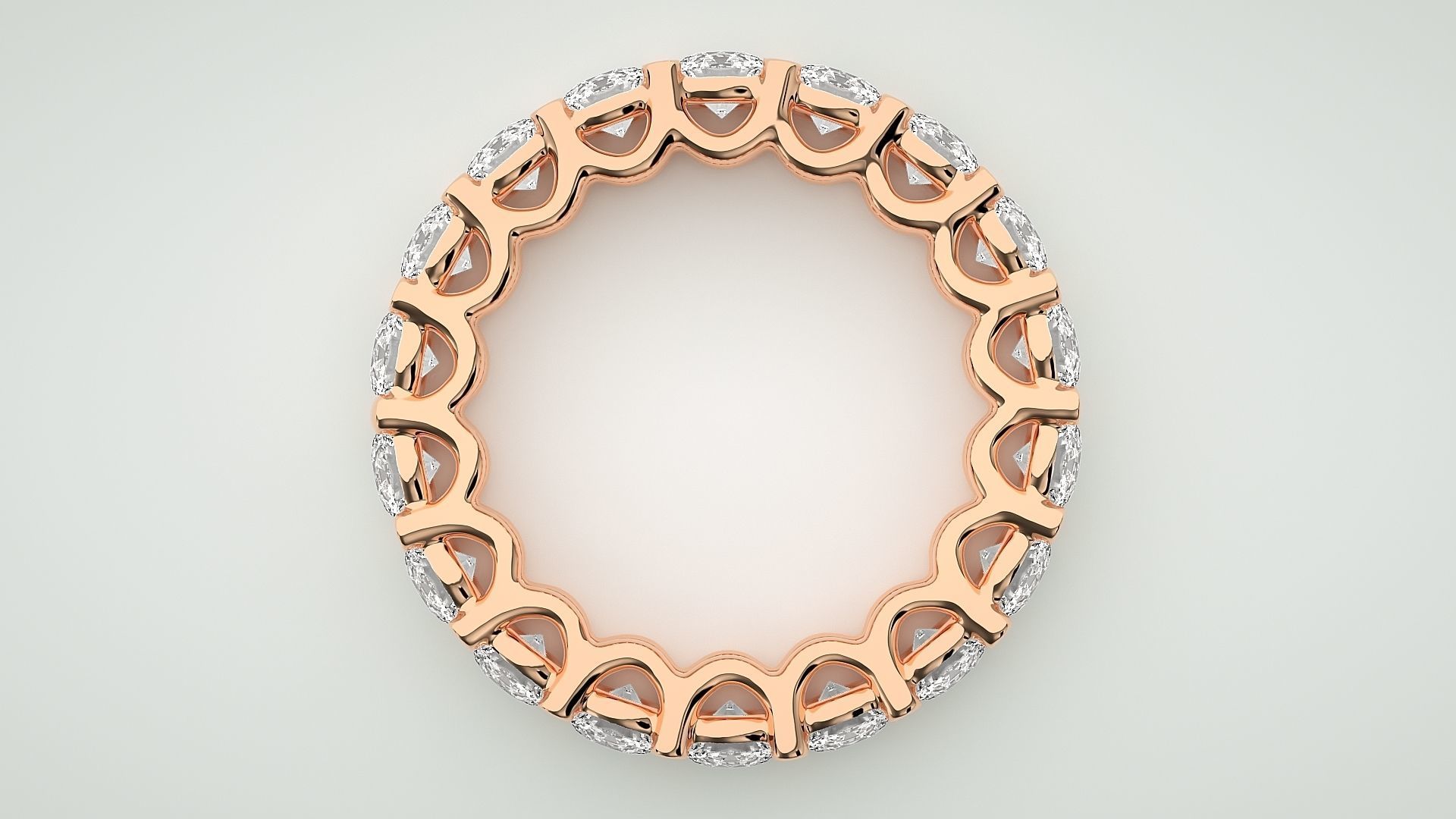 Eternity Band Diamond Ring 3dm stl render detail 3D print model_1