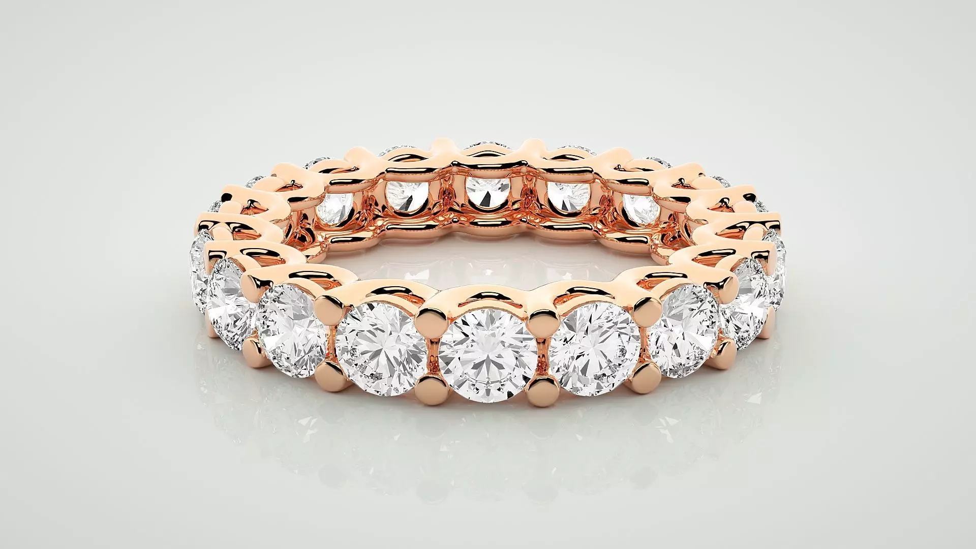 Eternity Band Diamond Ring 3dm stl render detail 3D print model_0