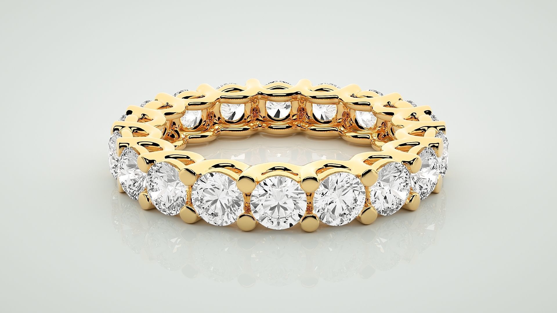 Eternity Band Diamond Ring 3dm stl render detail 3D print model_7