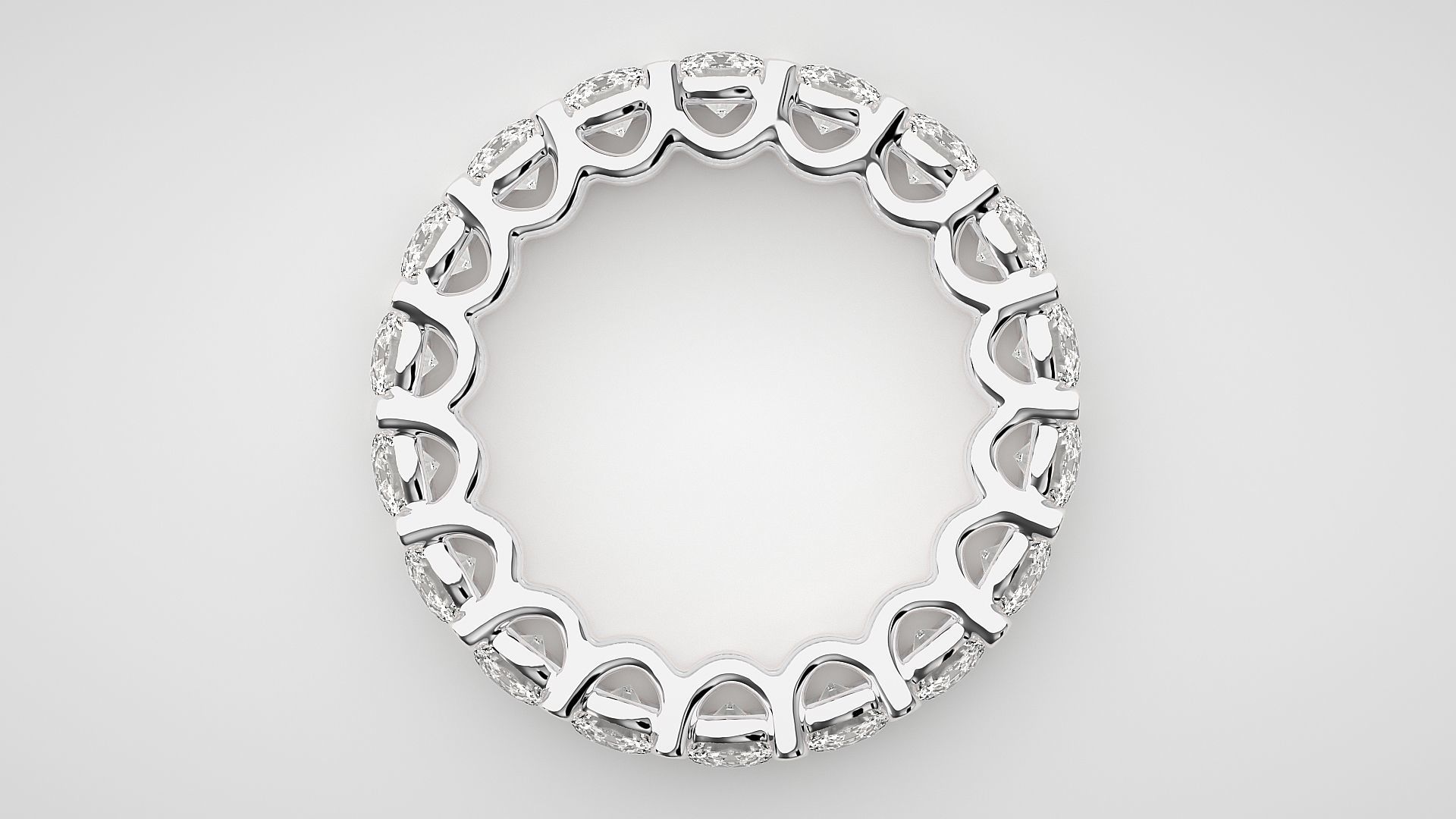 Eternity Band Diamond Ring 3dm stl render detail 3D print model_5