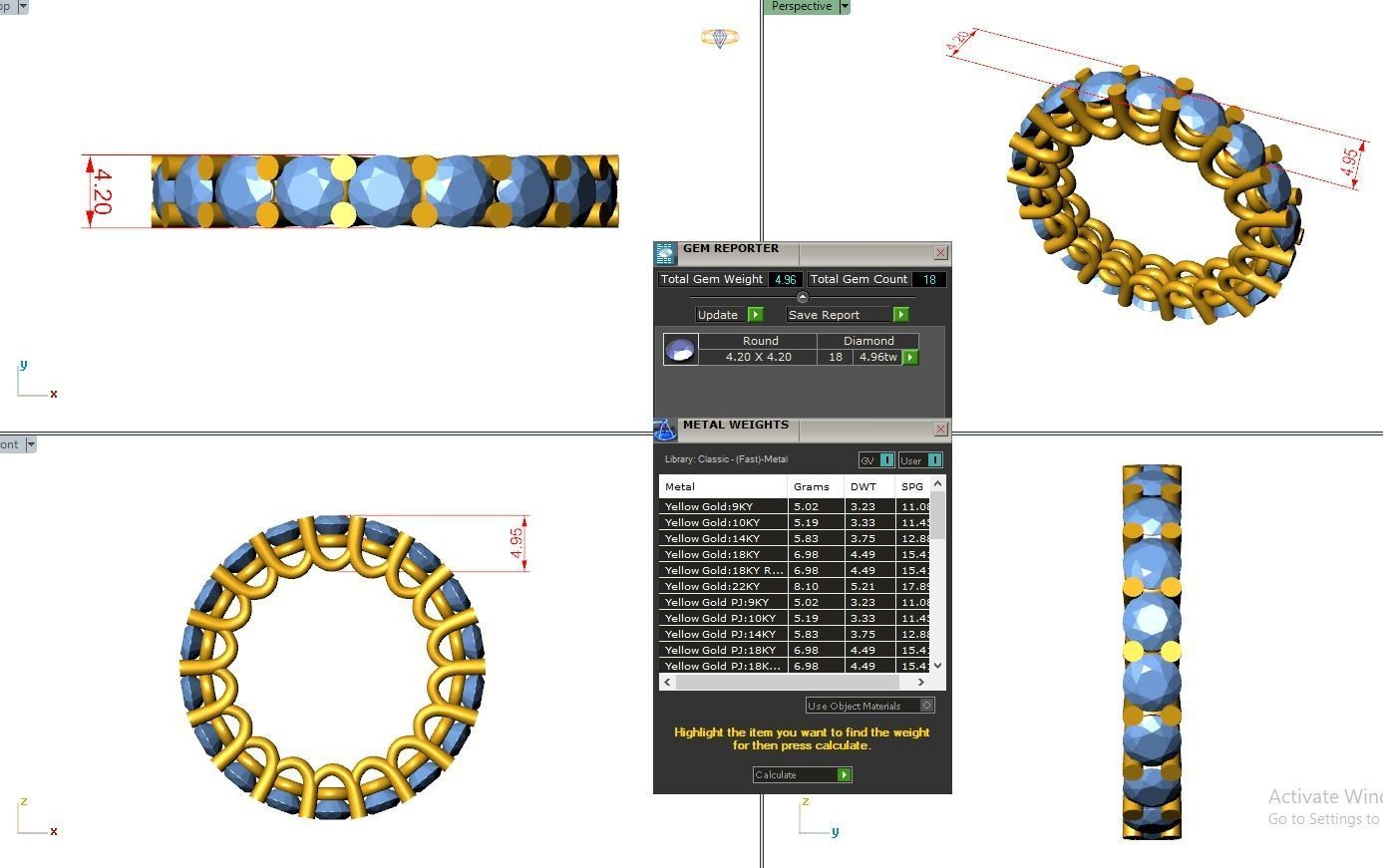 Eternity Band Diamond Ring 3dm stl render detail 3D print model_3