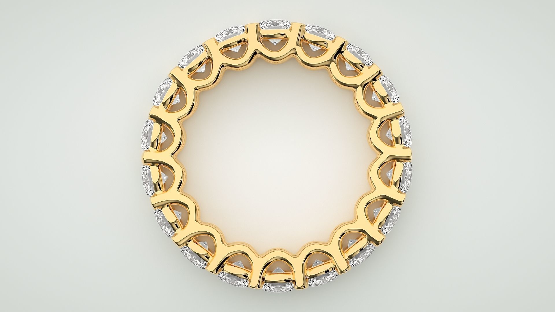 Eternity Band Diamond Ring 3dm stl render detail 3D print model_8
