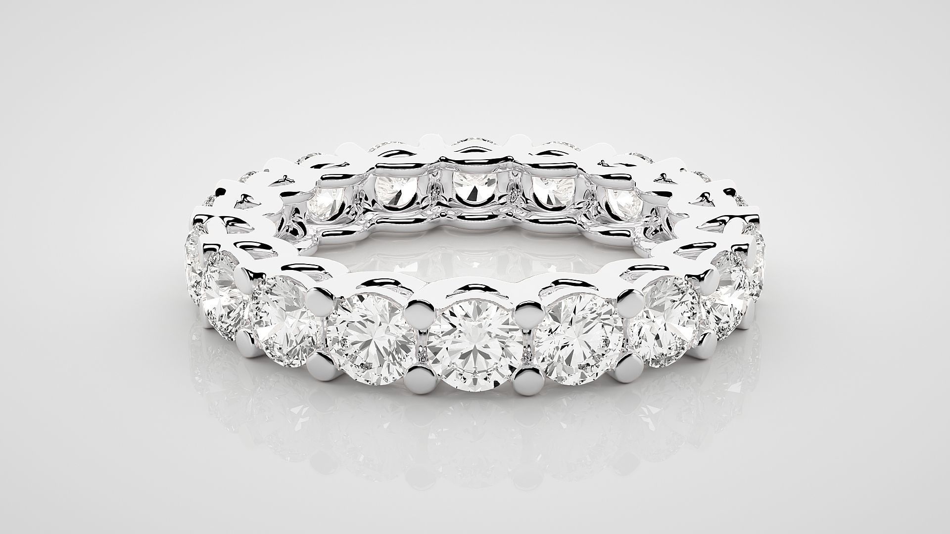 Eternity Band Diamond Ring 3dm stl render detail 3D print model_4