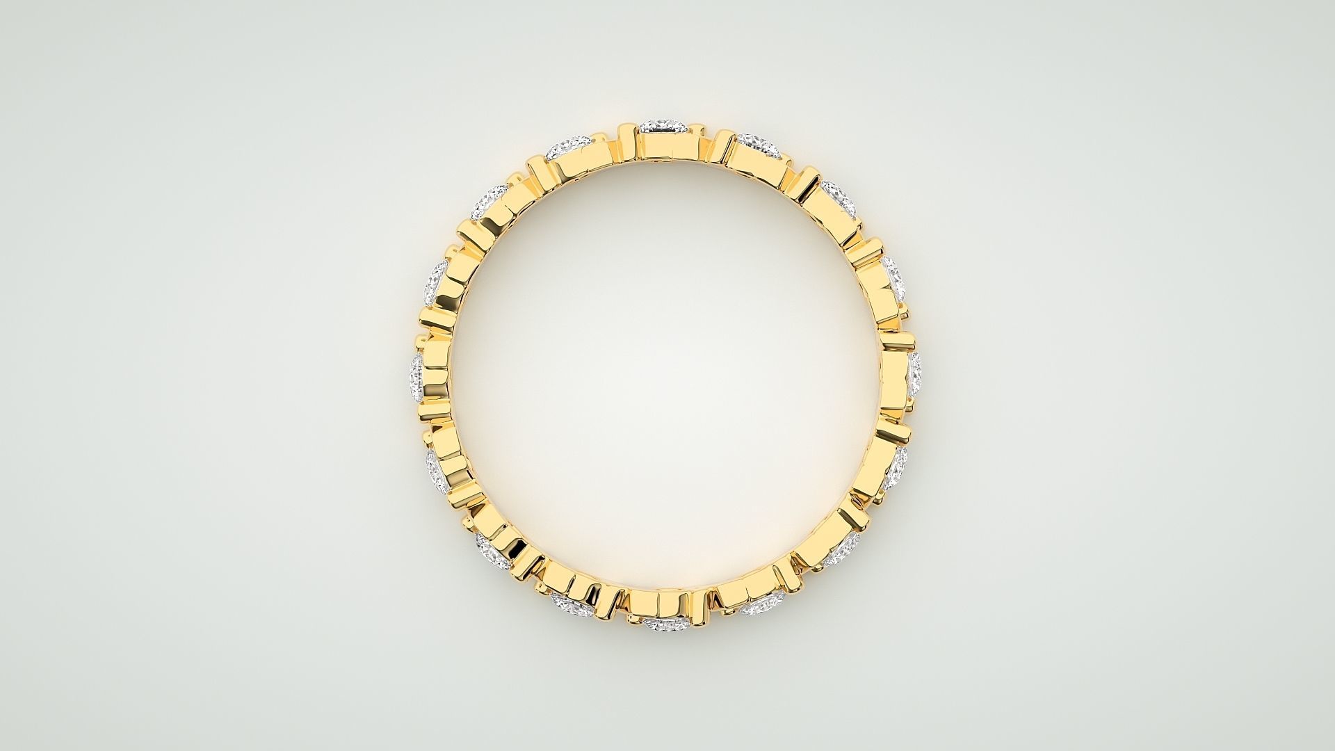 Eternity Band Diamond Ring 3dm stl render detail 3D print model_8