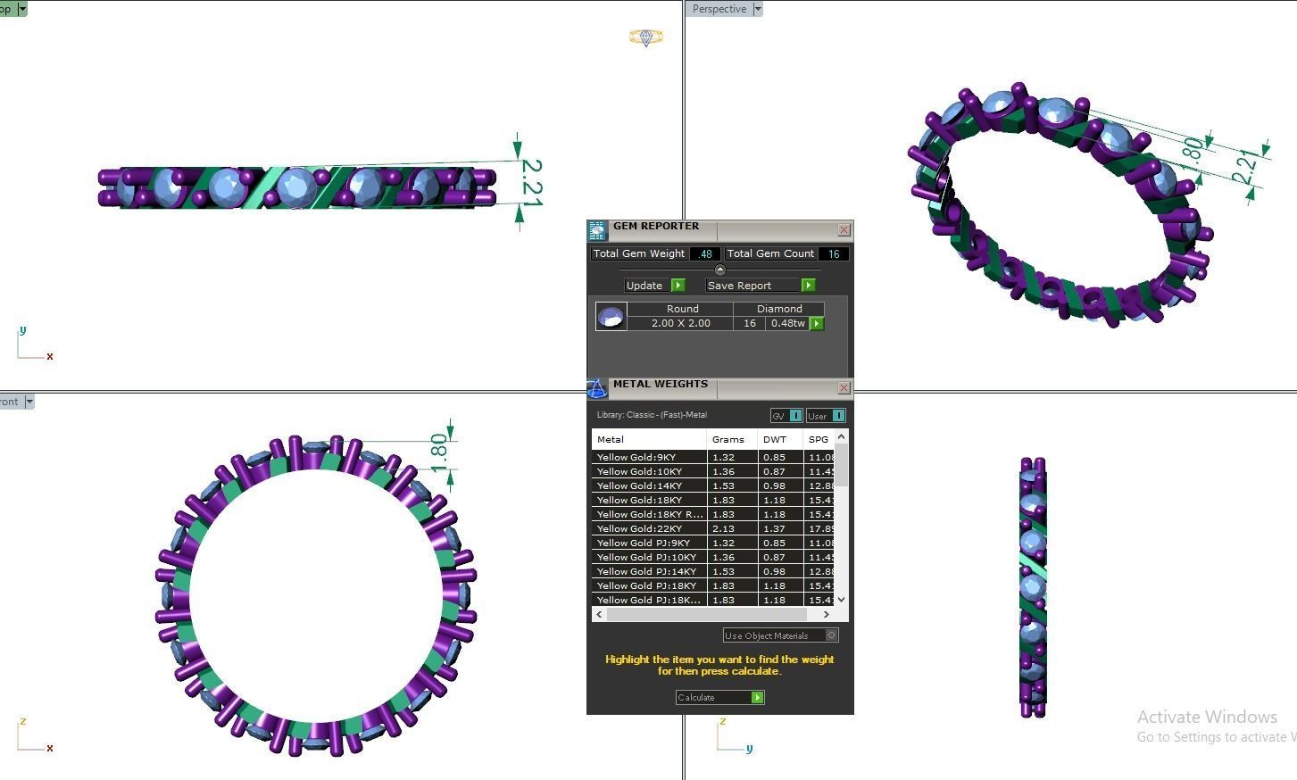 Eternity Band Diamond Ring 3dm stl render detail 3D print model_3