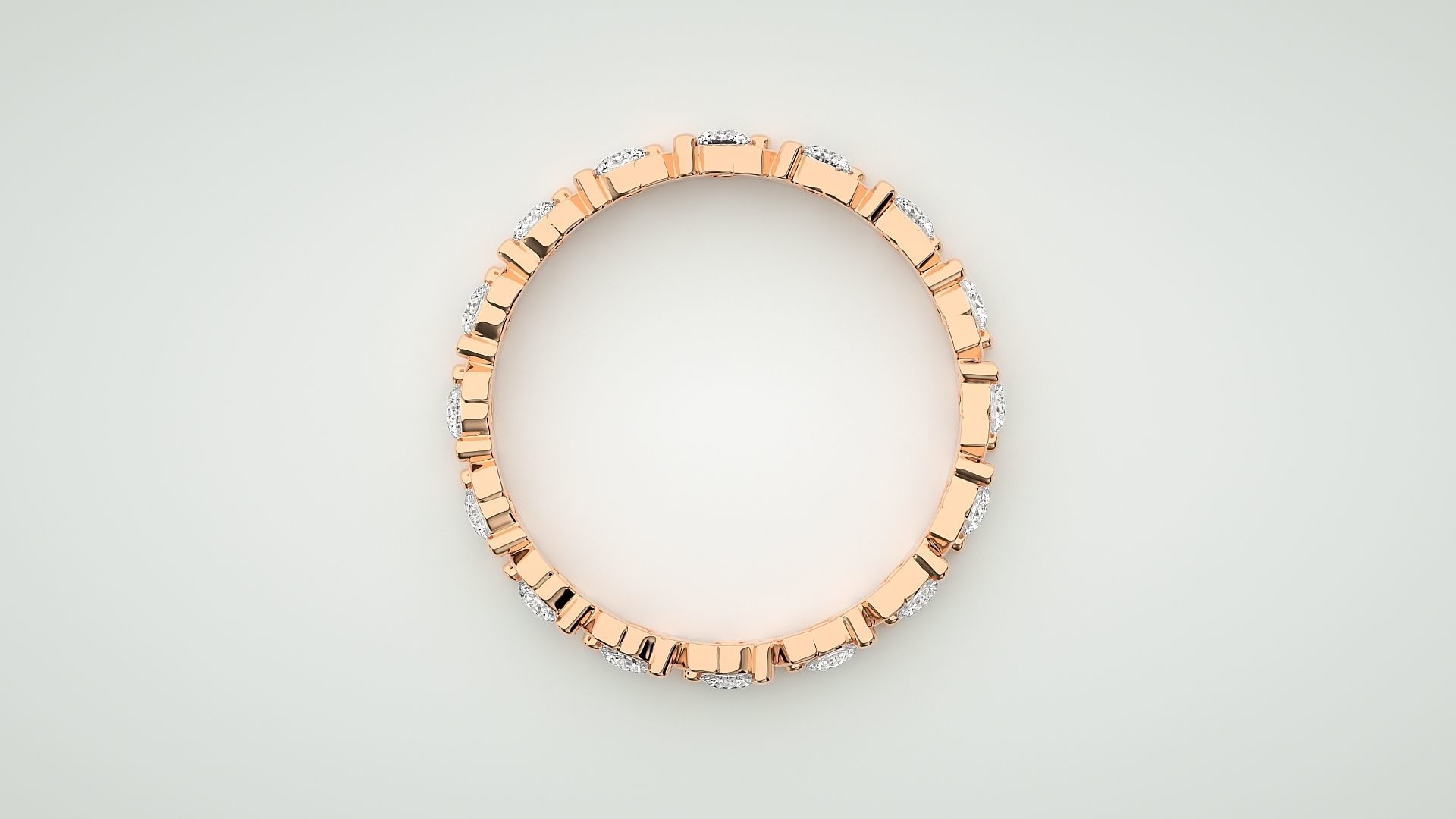 Eternity Band Diamond Ring 3dm stl render detail 3D print model_1