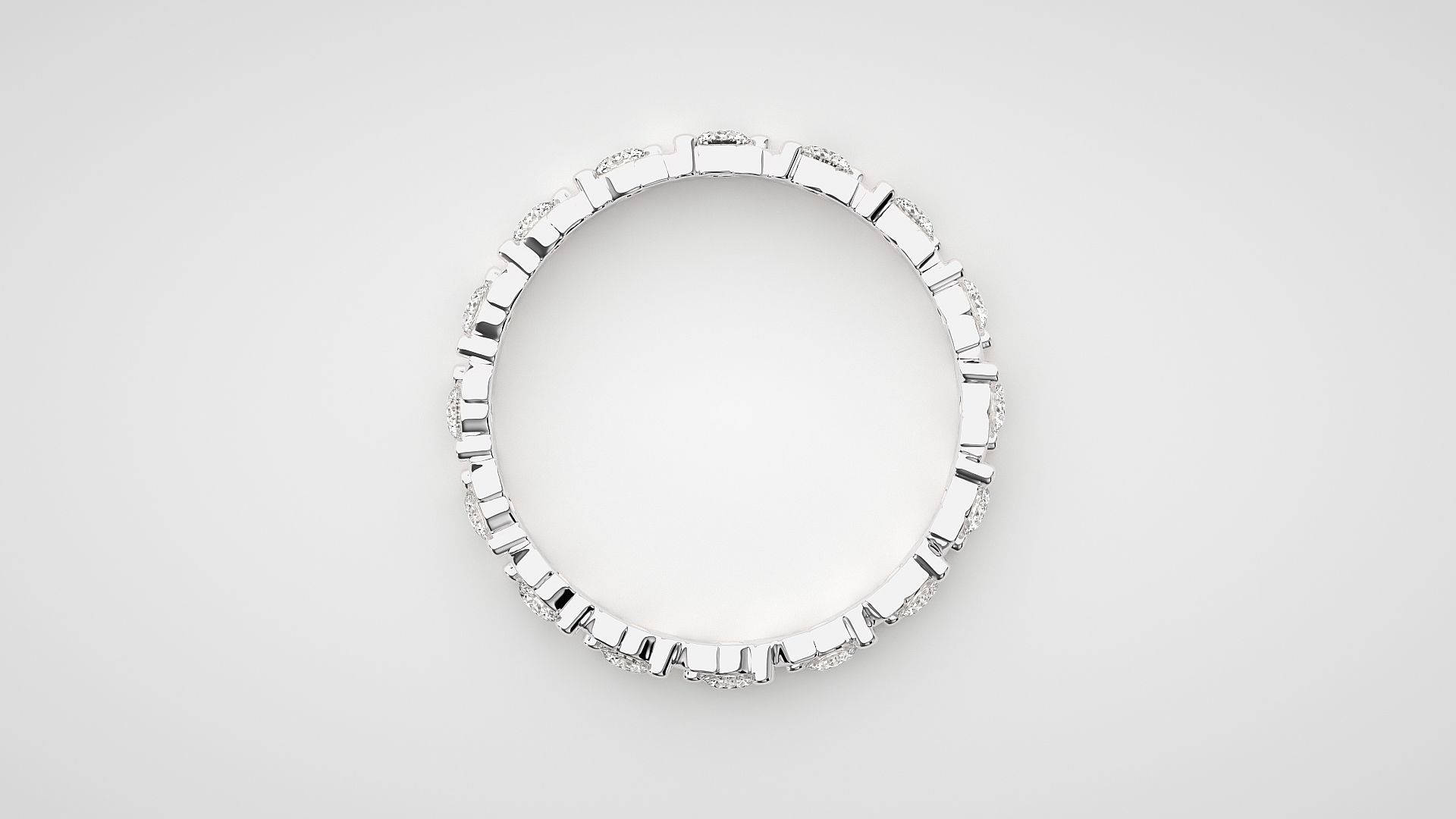 Eternity Band Diamond Ring 3dm stl render detail 3D print model_5