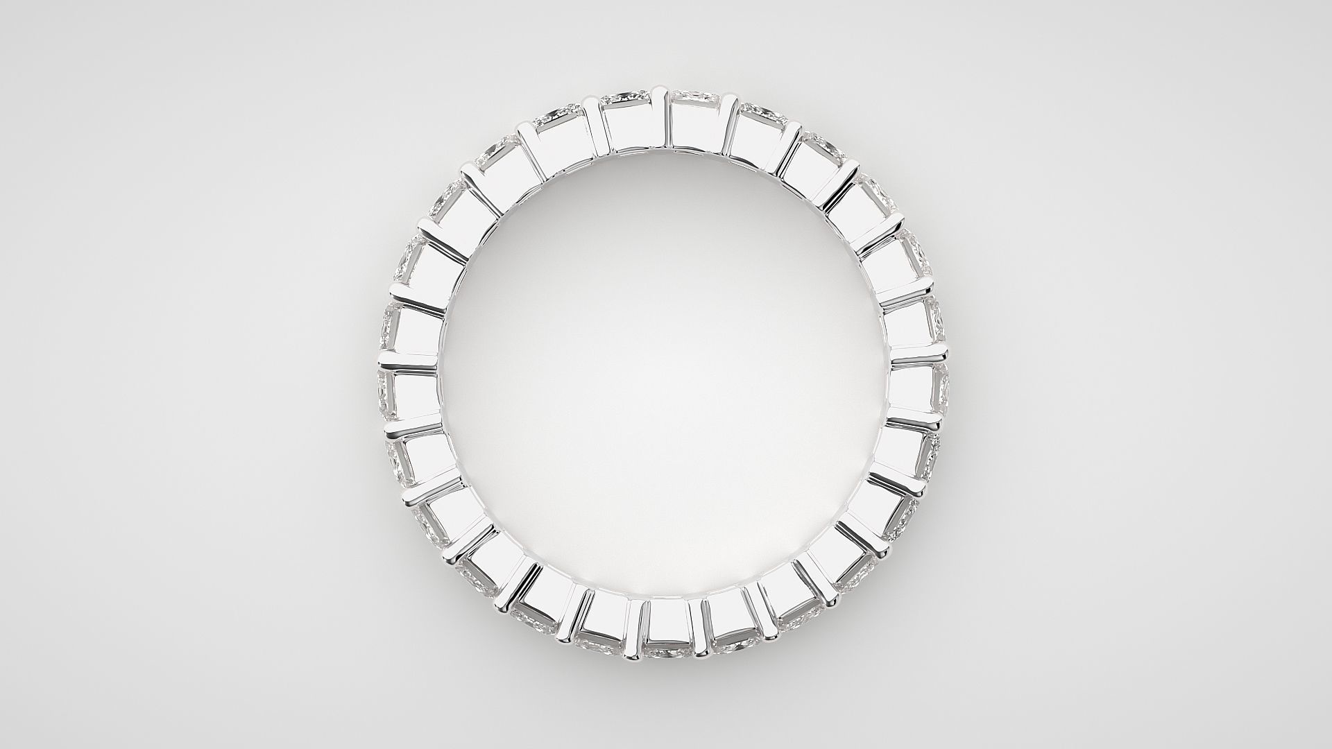 Princess Eternity Band Diamond Ring 3dm stl render detail 3D print model_5