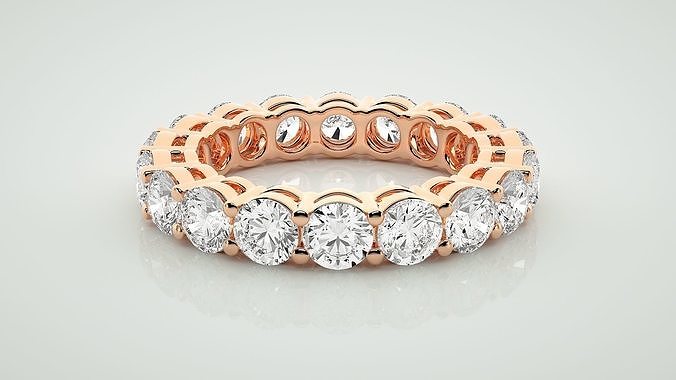 Eternity Band Diamond Ring 3dm stl render detail 3D print model