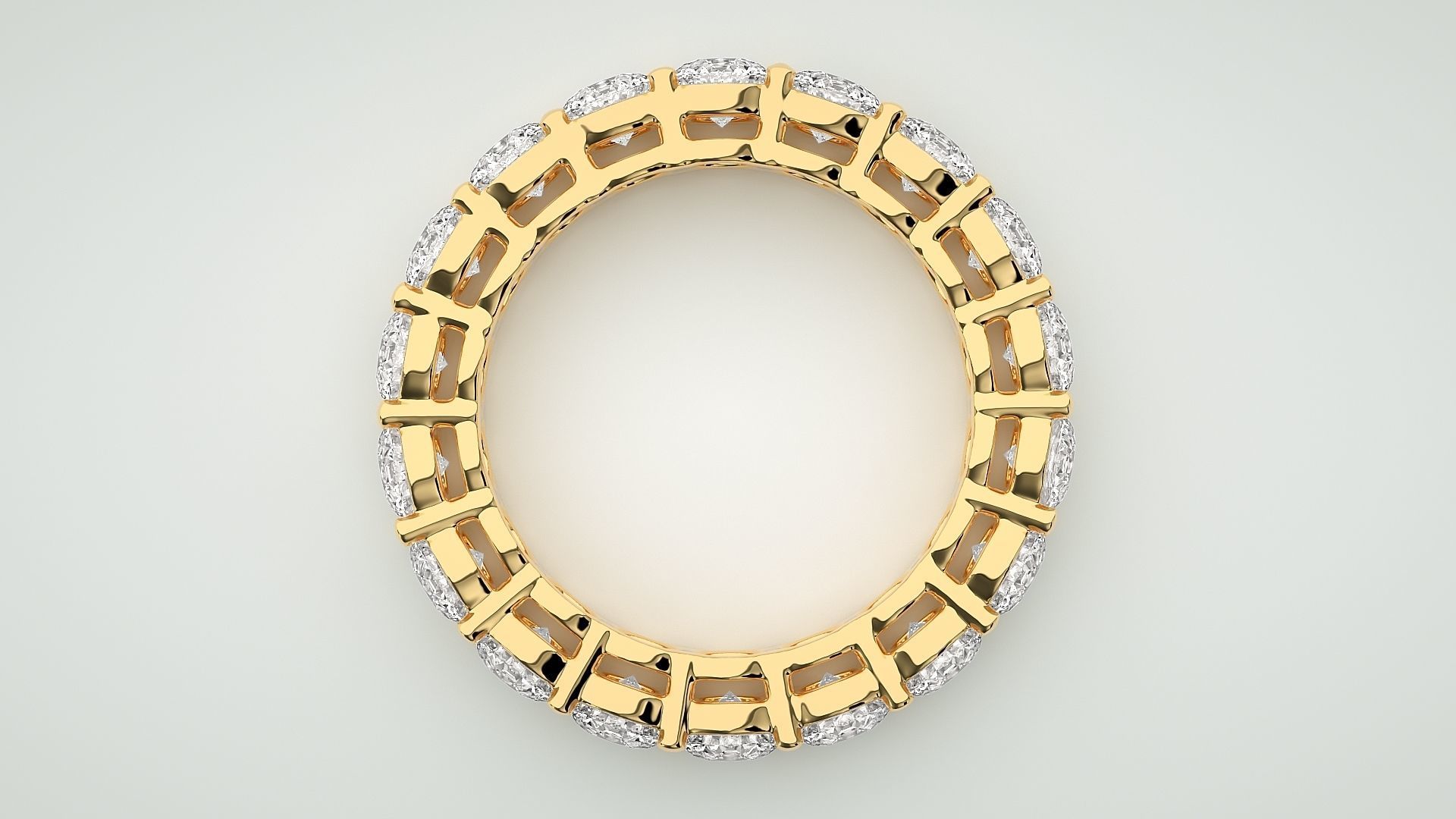 Eternity Band Diamond Ring 3dm stl render detail 3D print model_8