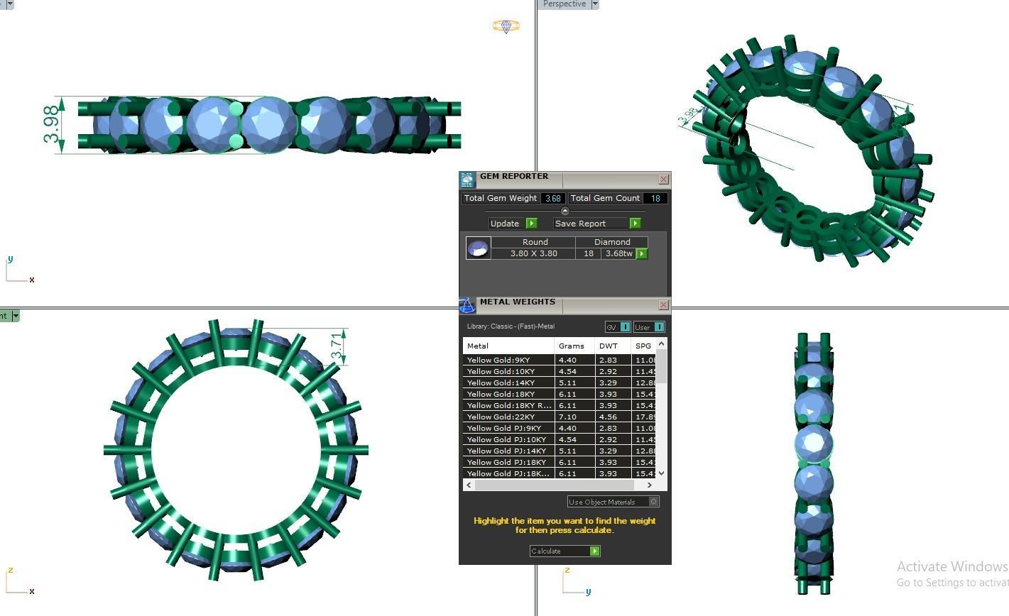 Eternity Band Diamond Ring 3dm stl render detail 3D print model_3