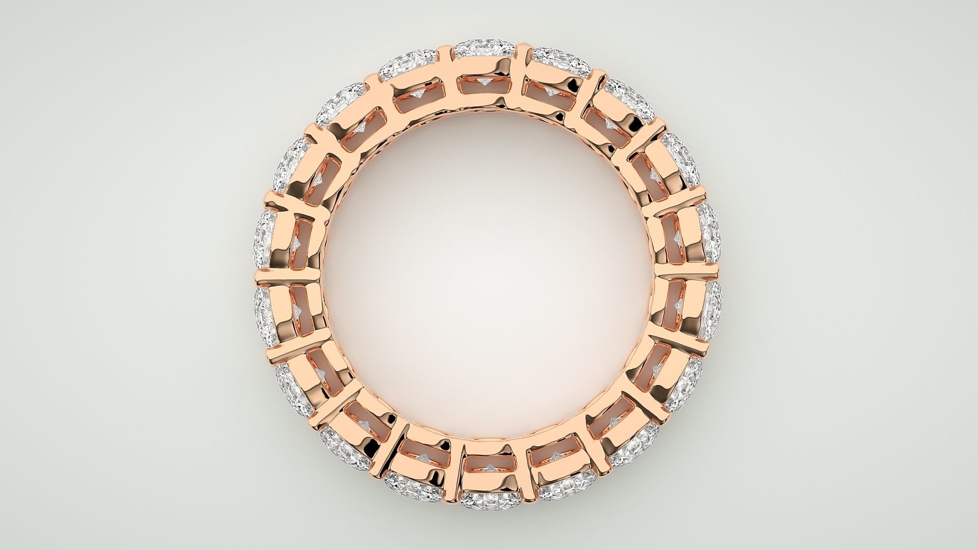 Eternity Band Diamond Ring 3dm stl render detail 3D print model_1