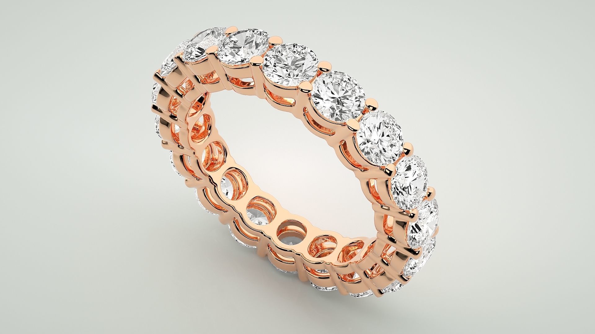 Eternity Band Diamond Ring 3dm stl render detail 3D print model_2