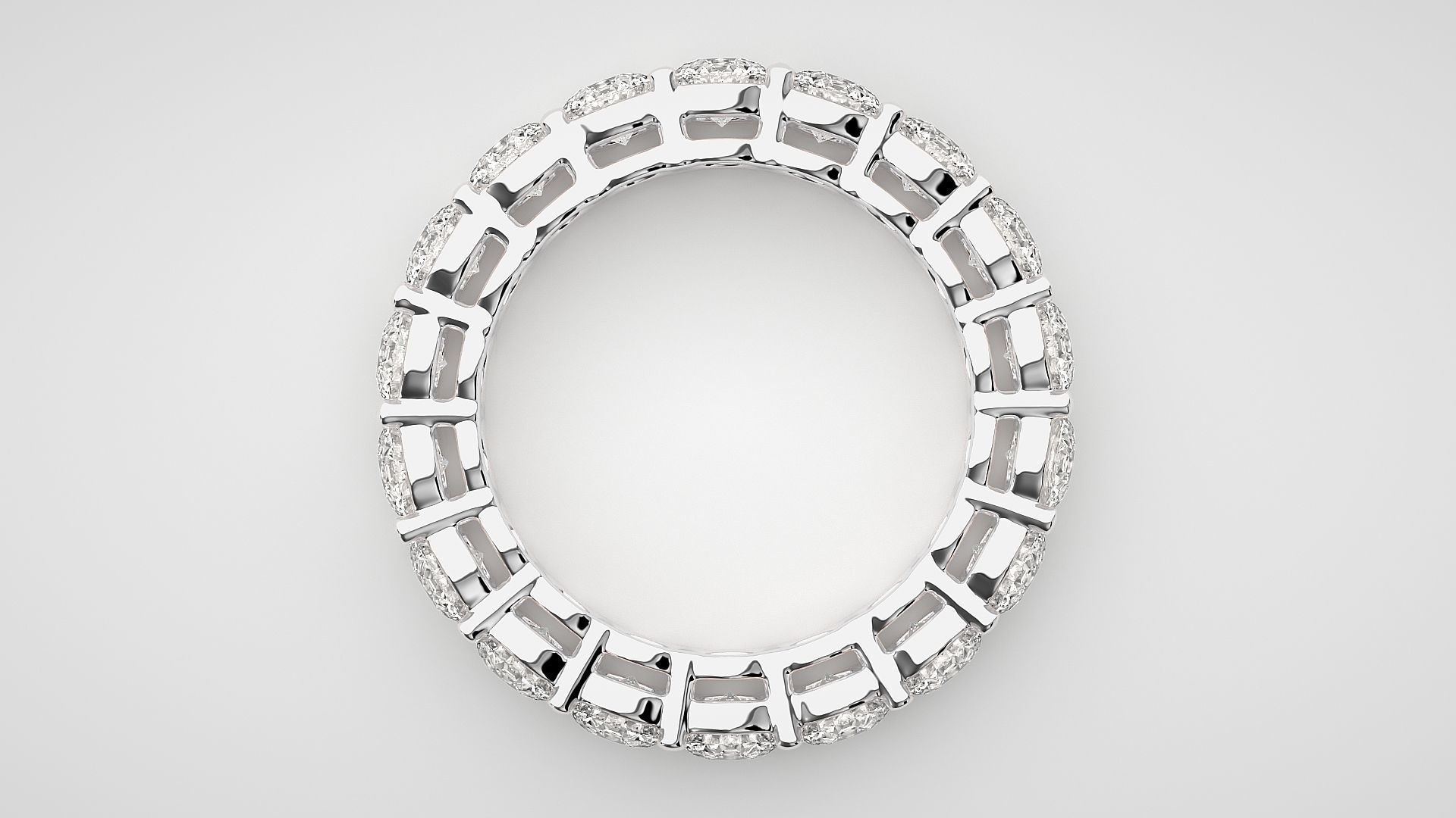 Eternity Band Diamond Ring 3dm stl render detail 3D print model_5