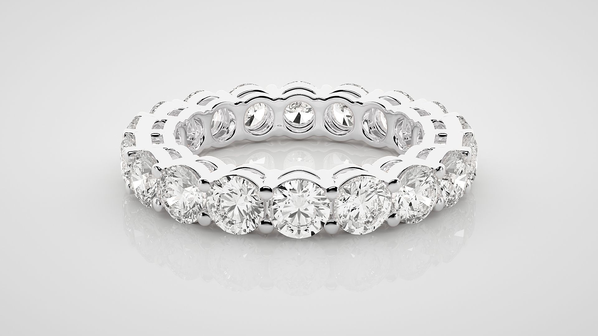 Eternity Band Diamond Ring 3dm stl render detail 3D print model_4