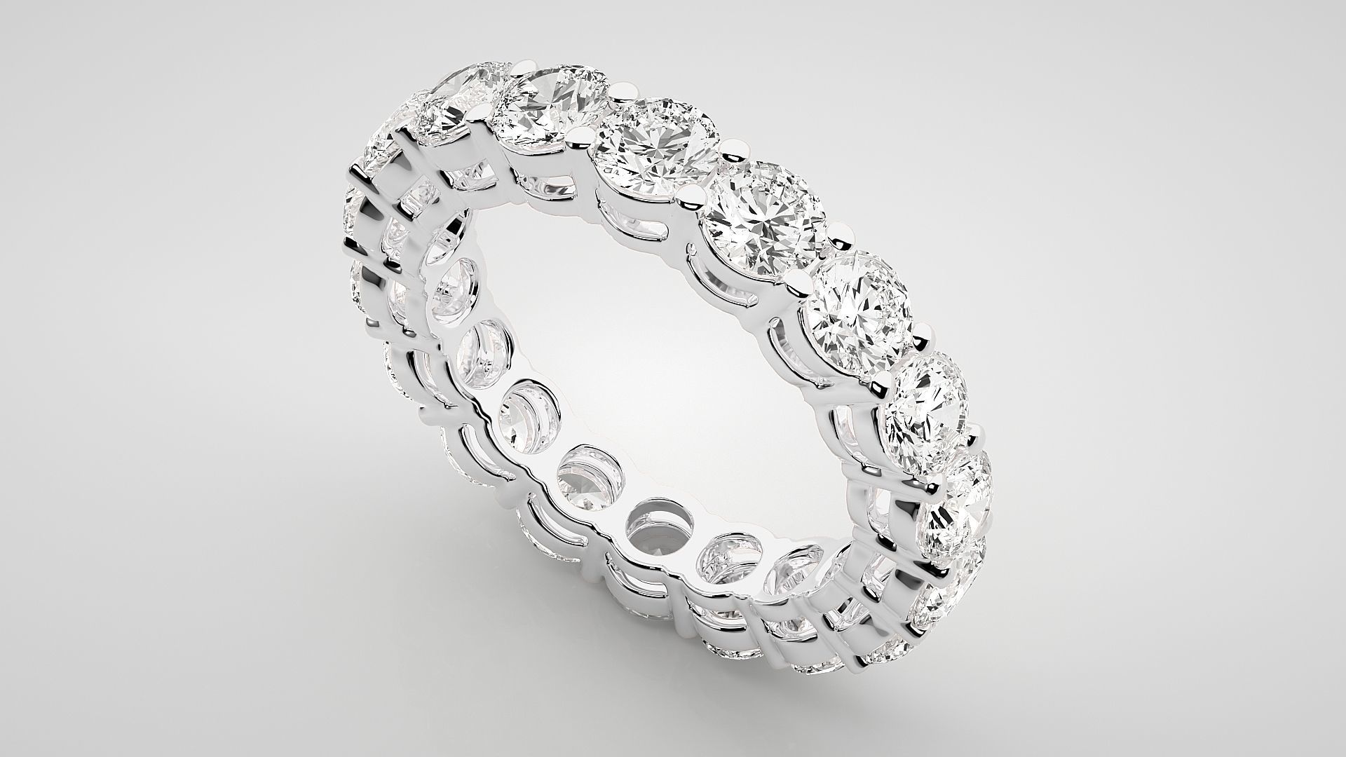 Eternity Band Diamond Ring 3dm stl render detail 3D print model_6