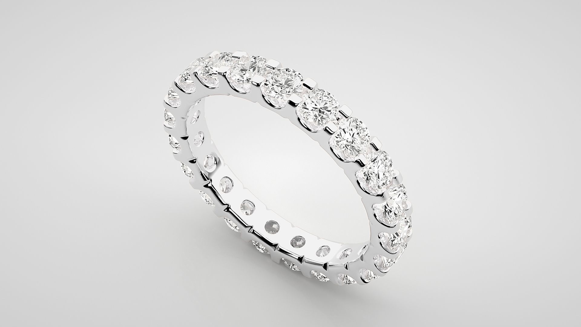 Eternity Band Diamond Ring 3dm stl render detail 3D print model_6