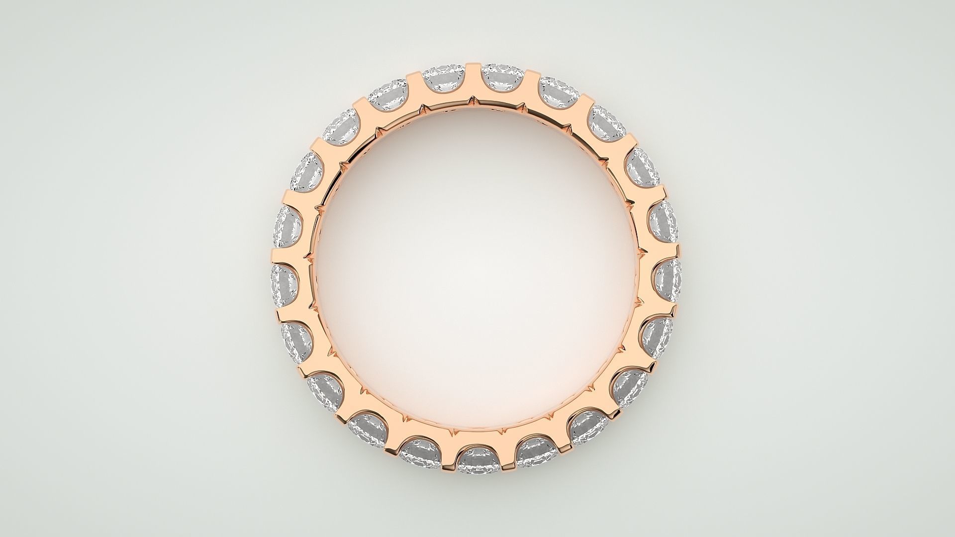 Eternity Band Diamond Ring 3dm stl render detail 3D print model_1