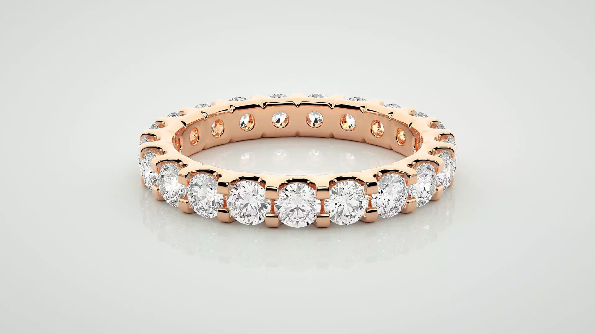 Eternity Band Diamond Ring 3dm stl render detail 3D print model_0