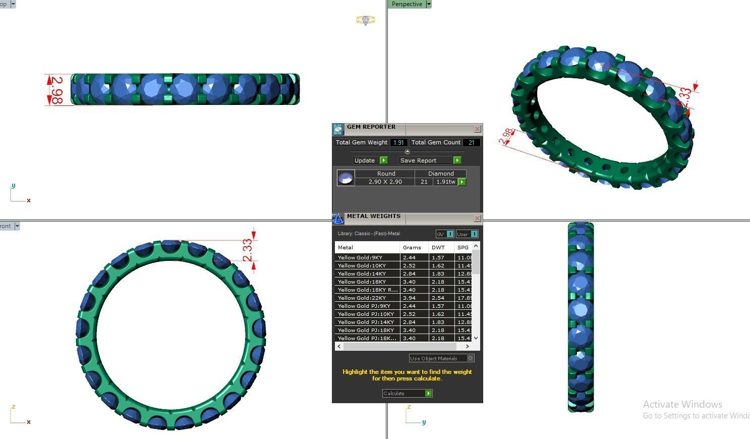Eternity Band Diamond Ring 3dm stl render detail 3D print model_3