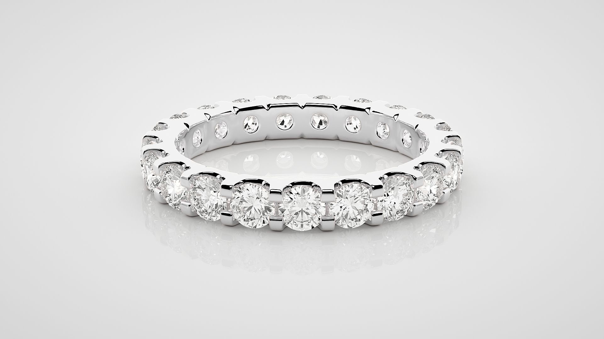 Eternity Band Diamond Ring 3dm stl render detail 3D print model_4