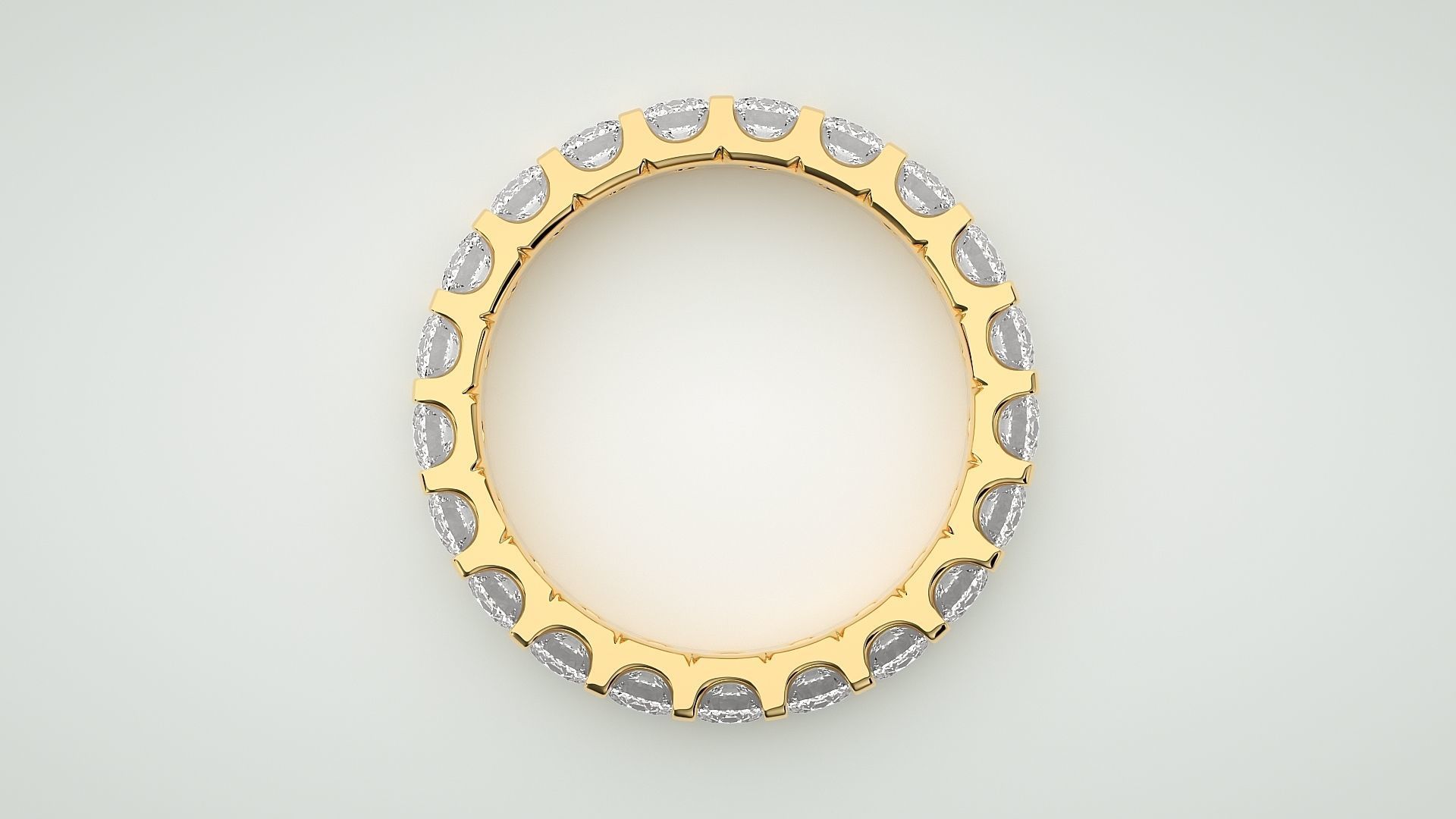 Eternity Band Diamond Ring 3dm stl render detail 3D print model_8