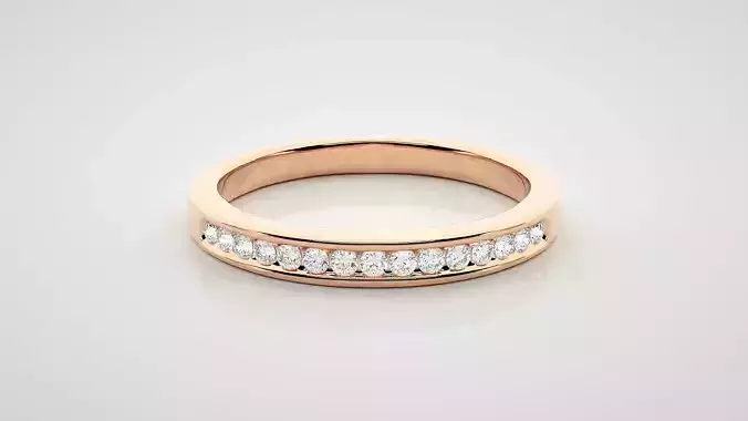 Eternity Band Diamond Ring 3dm stl render detail