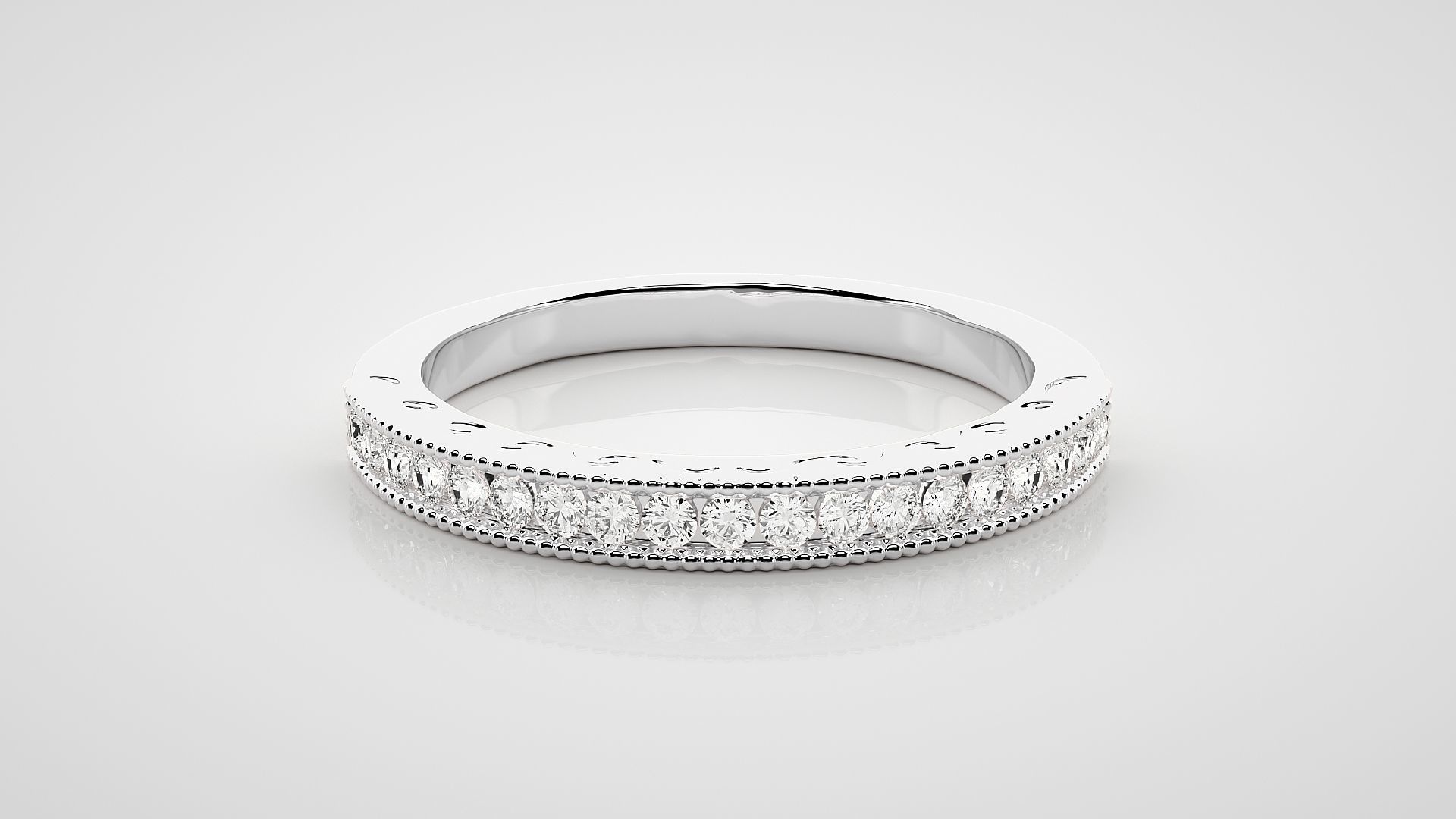 Eternity Band Diamond Ring 3dm stl render detail 3D print model_4