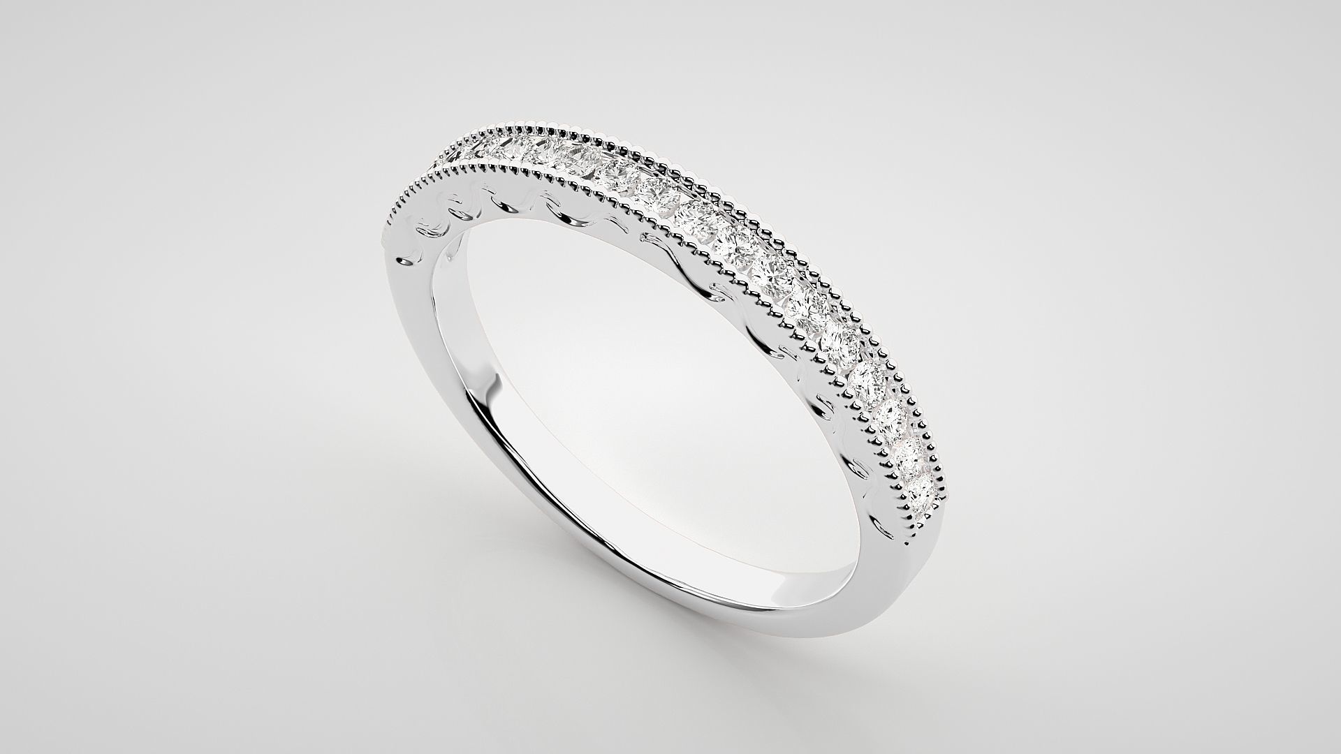 Eternity Band Diamond Ring 3dm stl render detail 3D print model_6