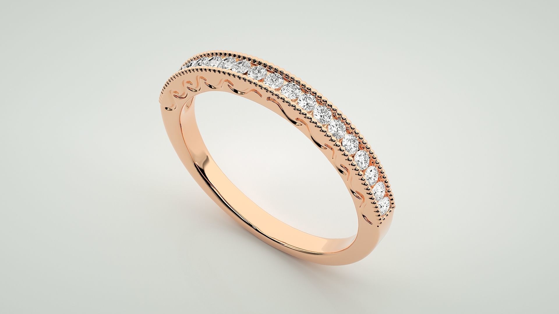 Eternity Band Diamond Ring 3dm stl render detail 3D print model_2