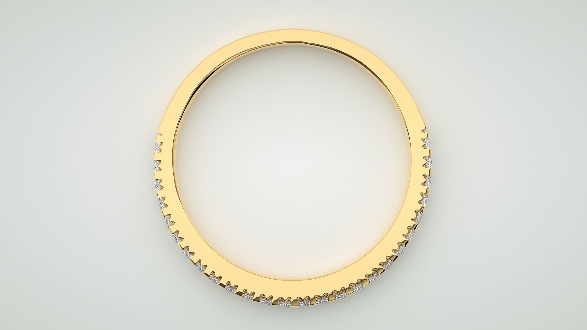 Eternity Band Diamond Ring 3dm stl render detail 3D print model_8