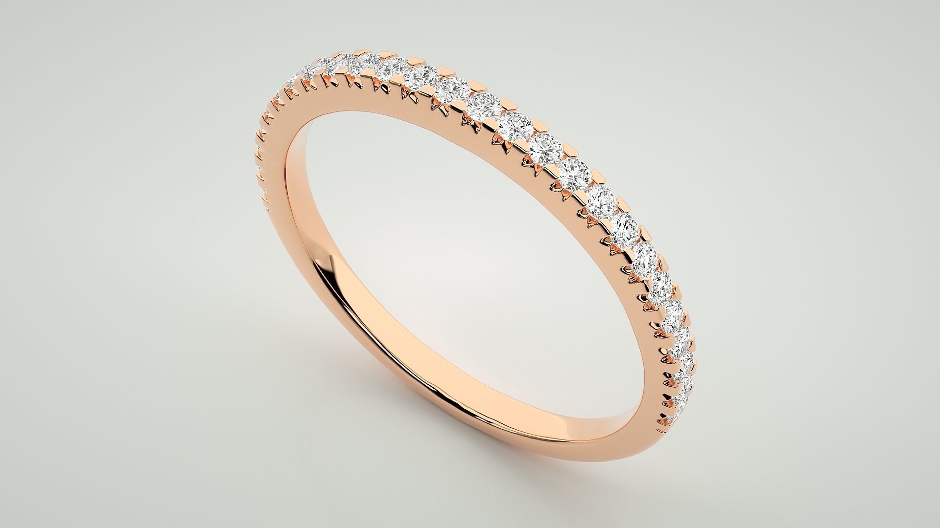 Eternity Band Diamond Ring 3dm stl render detail 3D print model_2