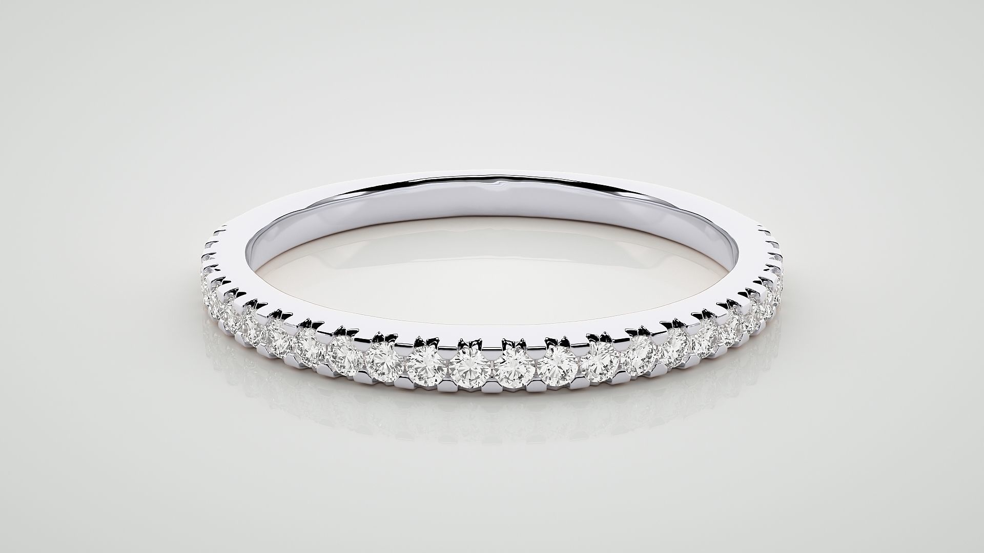 Eternity Band Diamond Ring 3dm stl render detail 3D print model_4
