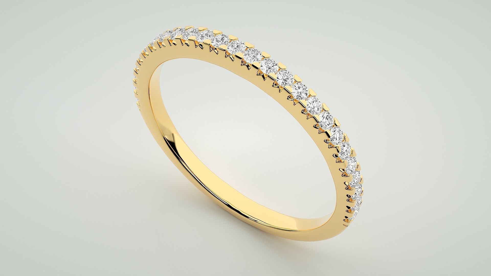 Eternity Band Diamond Ring 3dm stl render detail 3D print model_9