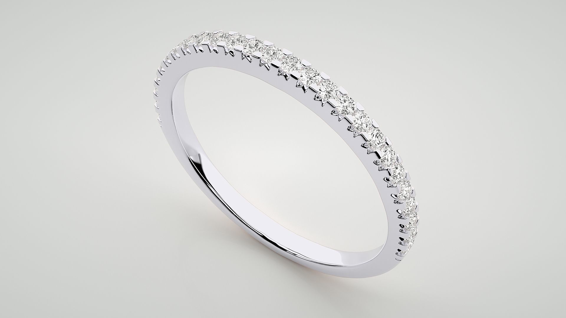 Eternity Band Diamond Ring 3dm stl render detail 3D print model_6