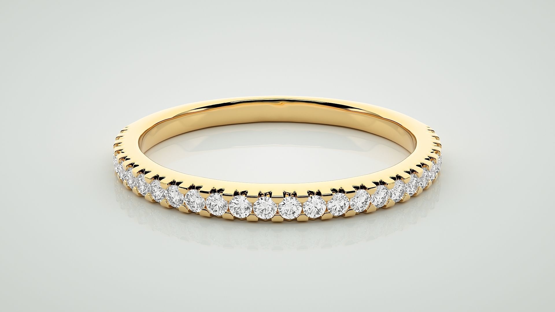 Eternity Band Diamond Ring 3dm stl render detail 3D print model_7